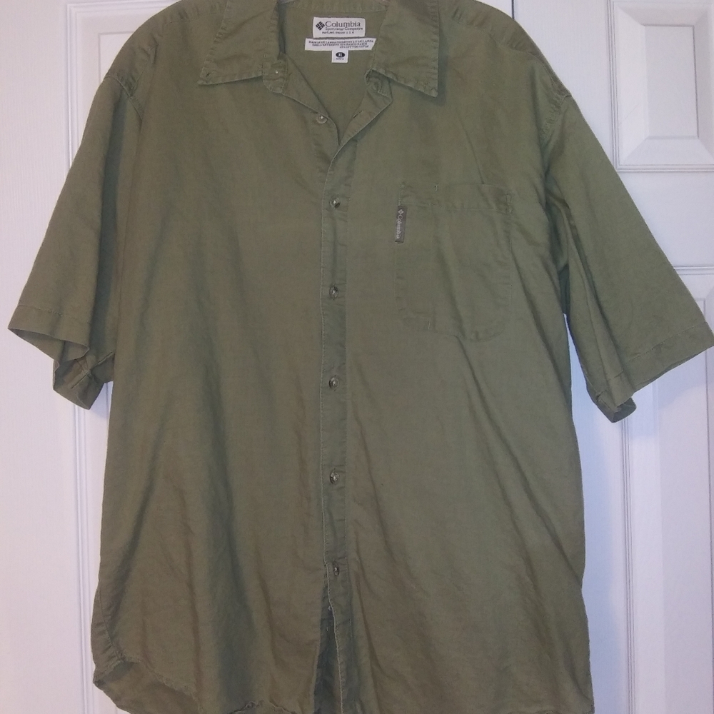 Mens Green Columbia Button Down